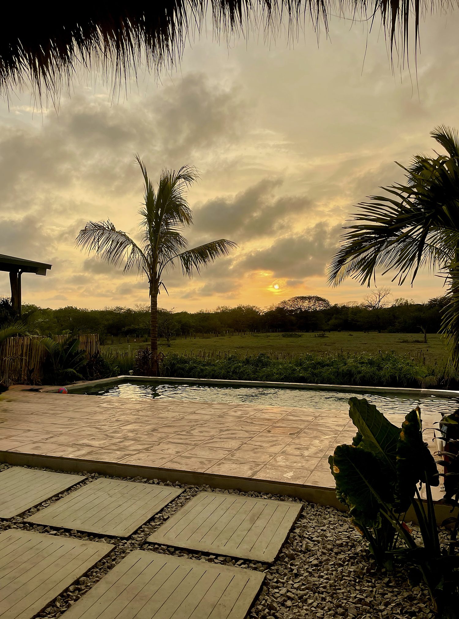 Tukasa Surfhouse, Popoyo, Nicaragua at sunset